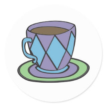 Lila Teacup-Aufkleber