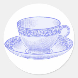 Lila Teacup Runder Aufkleber