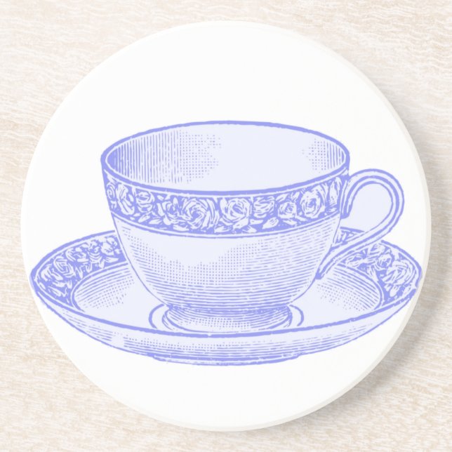 Lila Teacup Sandstein Untersetzer (Vorne)