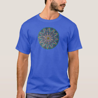 Lila/Teal Starburst-Mandala-T-Shirt T-Shirt