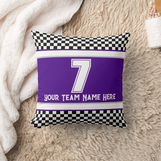 Lila Team gestylt Kissen (Decke)