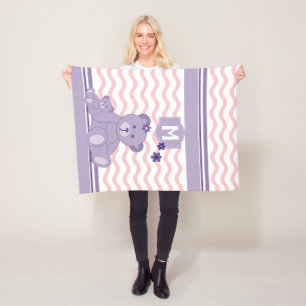 Lila Teddy Bären-Design - Eigene Anpassung Fleecedecke