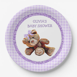 LILA Teddy Bear Baby Duschpapier Teller