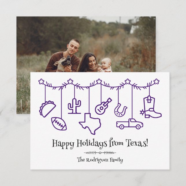 Lila Texas Holiday Hanging Icons (Vorne/Hinten)