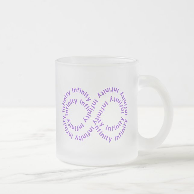 Lila Text-Unendlichkeits-Symbol-Tasse Mattglastasse (Rechts)