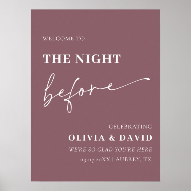 Lila The Night Before Probe Dinner Poster (Vorne)