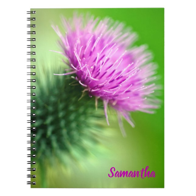 Lila Thistle Spiral Notebook Notizblock (Vorderseite)