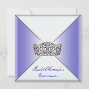 Lila Tiara Classy Lila Quinceanera 15. Party Einladung