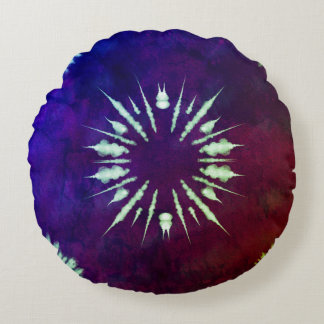 Lila-Tie-Dye-Rundkissen Rundes Kissen