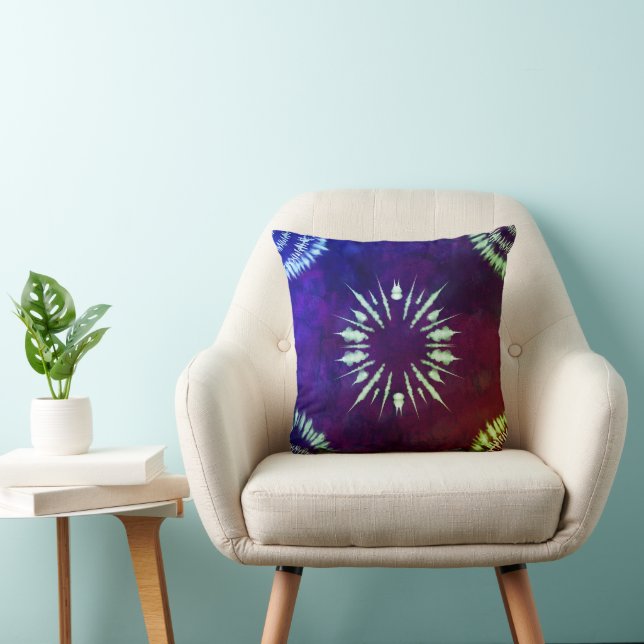 Lila-Tie-Dye-Zierkissen Kissen (Stuhl )