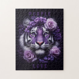 Lila Tiger mit Blume