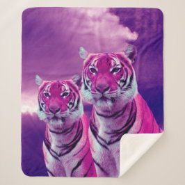 Lila Tiger Sherpadecke