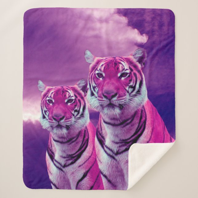 Lila Tiger Sherpadecke (Vorderseite)