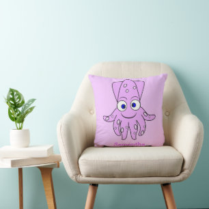 Lila Tintenfisch-Design personalisiert Kissen
