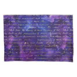 Lila Tintenmuster mit Goldschrift für Aquarellfarb Kissenbezug