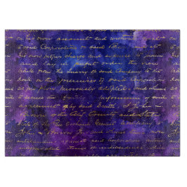 Lila Tintenmuster mit Goldschrift für Aquarellfarb Schneidebrett