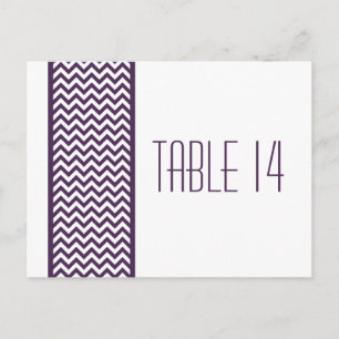 Lila Tischnummer an Zickzack Grenzen Postkarte
