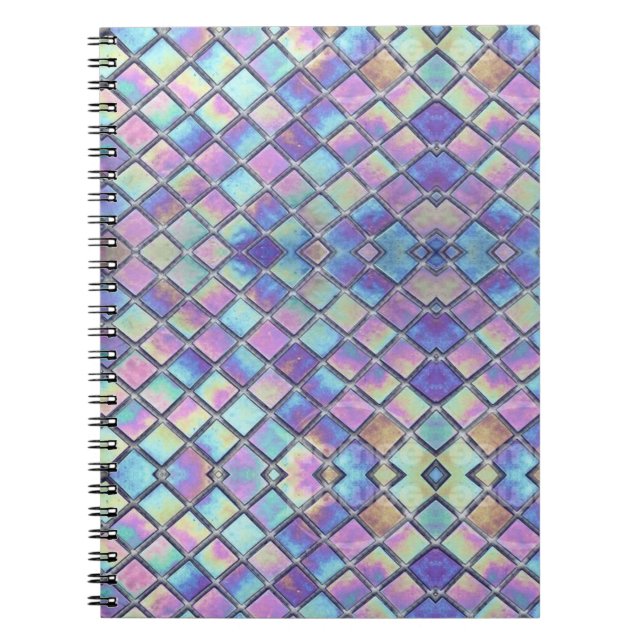 Lila Titanium Mirror Crosshatch Modern Notizblock (Vorderseite)