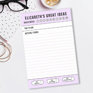 Lila To-Do-Liste mit großartigen Ideen Post-it Klebezettel