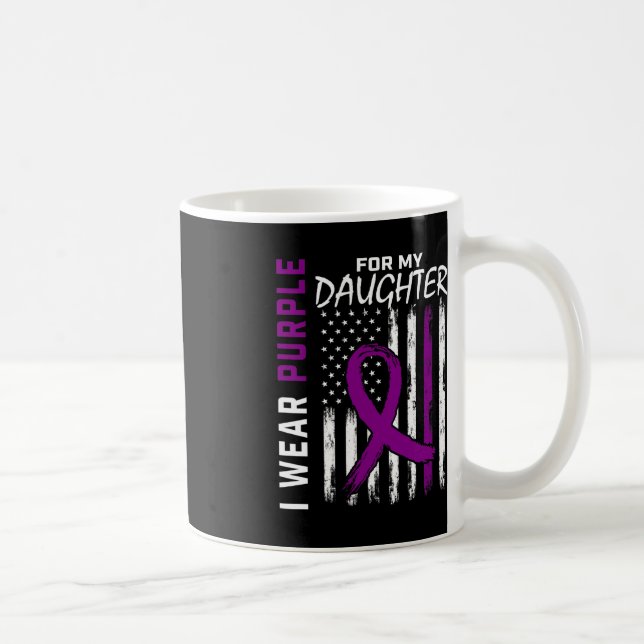 Lila Tochter Bauchspeicheldrüsenkrebs Bewusstsein  Kaffeetasse (Rechts)