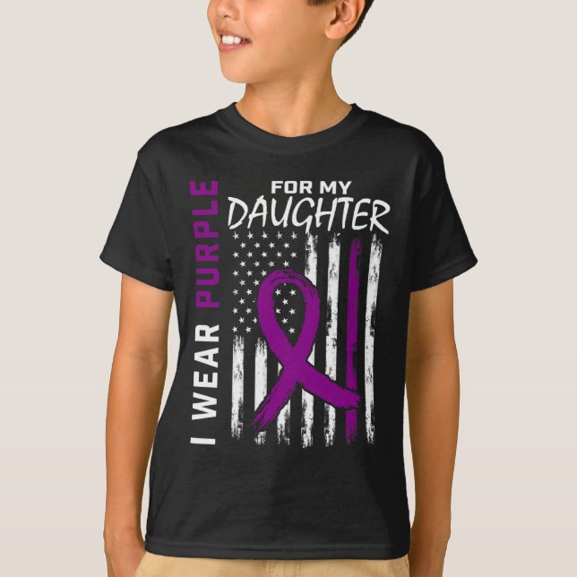 Lila Tochter Bauchspeicheldrüsenkrebs Bewusstsein  T-Shirt (Vorderseite)