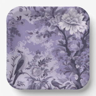 Lila Toile de Fleur Pappteller