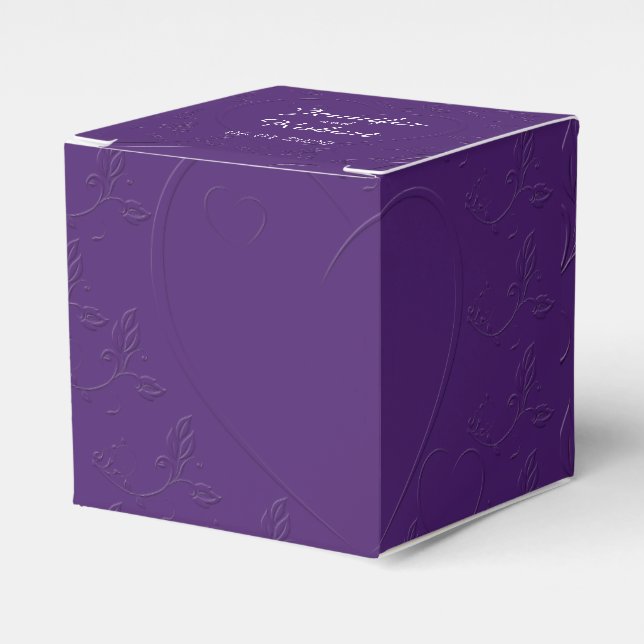 Lila Ton auf dem Tone Herz Gastgeschenk Hochzeit B Geschenkschachtel (Vorderseite)