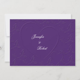 Lila Tone auf Tone Hearts Hochzeitsempfang Einladung