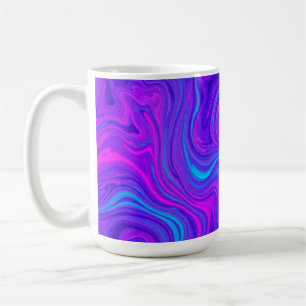 Lila Tone Wavy Psychedelic Design Kaffeetasse