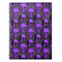 Lila Totenkopf Notizbuch