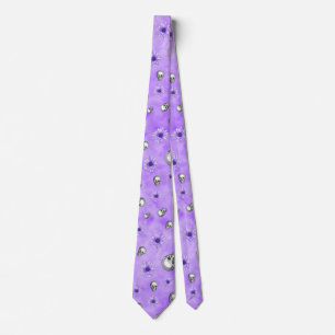 Lila Totenköpfe und Sonnenblumen-Serie Design 4 Krawatte