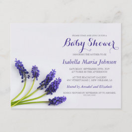 Lila Traube-Hyazinthe | Blumenbaby-Dusche Einladung