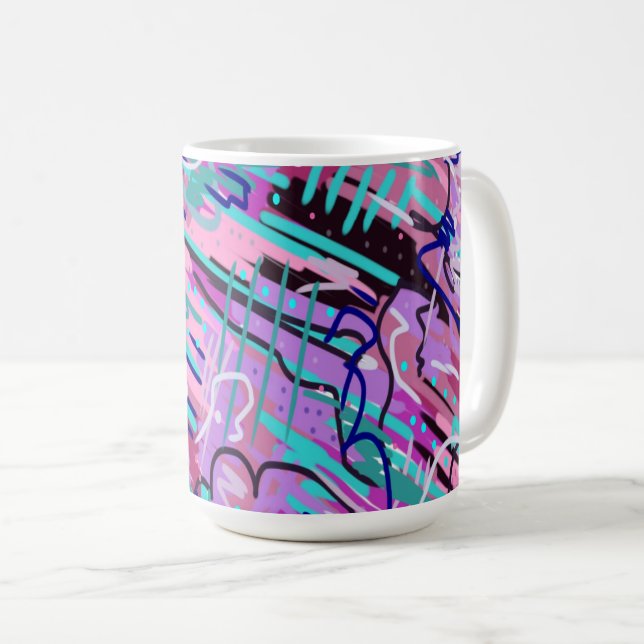 Lila Traum Ausdrückliches Abstrakt Kaffeetasse (VorderseiteRechts)