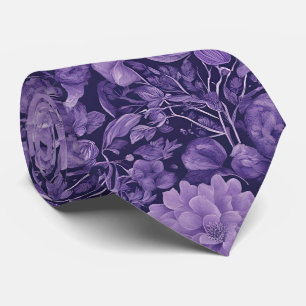 Lila Traum, Fantasie-Blumen-Indigo-Palette  Krawatte