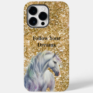 Lila Traum Unicorn Gold Glitzer Sparkone Case-Mate iPhone 14 Pro Max Hülle
