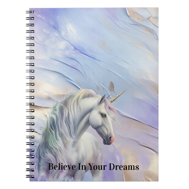 Lila Traum Unicorn Notizblock (Vorderseite)