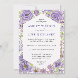 Lila Träume Stilflorale Hochzeit Einladung