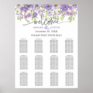 Lila Träume Stilfloralen Sitzplan Poster