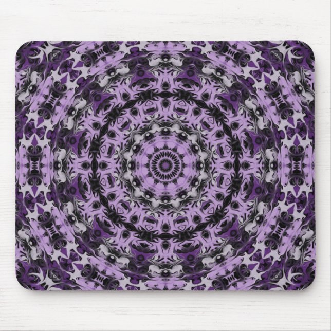 Lila Traumkaleidoskop Mousepad (Vorne)