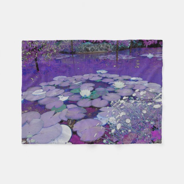 Lila Traumsee Fleecedecke (Vorderseite (Horizontal))