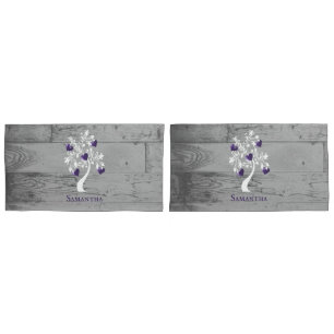 Lila Tree of Hearts Personalisiert Pillow Case Kissenbezug