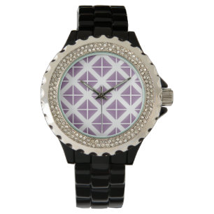 Lila Trenddreieck-Muster Armbanduhr