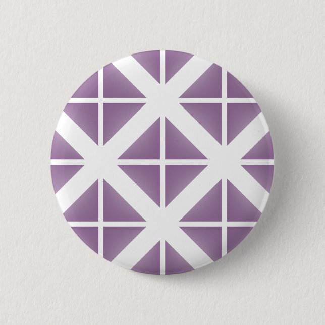 Lila Trenddreieck-Muster Button (Vorderseite)