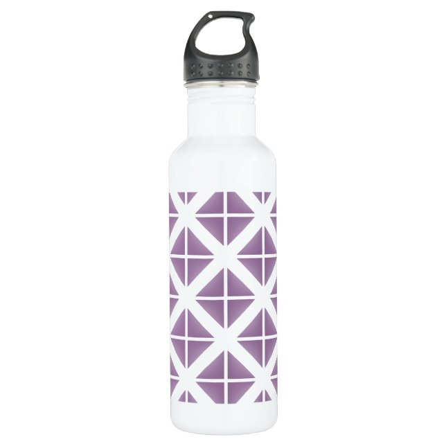 Lila Trenddreieck-Muster Edelstahlflasche (Vorderseite)