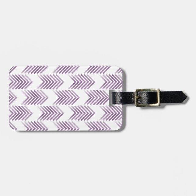 Lila Tribal Arrow-Muster Gepäckanhänger (Vorderseite horizontal)