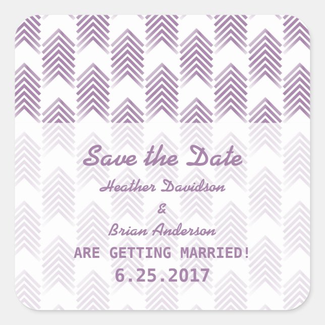 Lila Tribal-Pfeile Save the Date Sticker (Vorderseite)