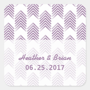 Lila Tribal-Pfeile zum Hochzeitskleben Quadratischer Aufkleber