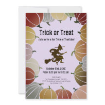 Lila Trick oder Treat Spooky Flying Hexenkürbis