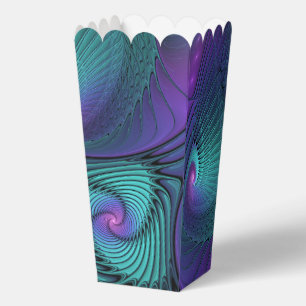 Lila trifft Türkis moderne abstrakte Fraktal-Kunst Geschenkschachtel