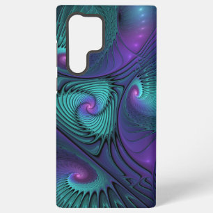 Lila trifft Türkis moderne abstrakte Fraktal-Kunst Samsung Galaxy Hülle